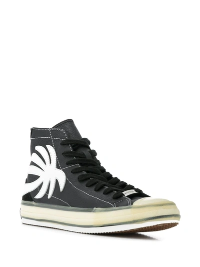 Shop Palm Angels Palm Tree High-top Sneakers In Black