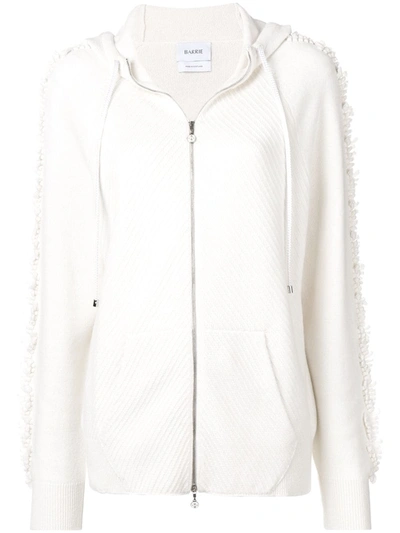 Shop Barrie Zipped Knit Hoodie In White