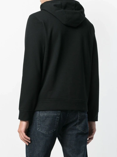 Shop Fendi Embroidered Ff Logo Hoodie In Black