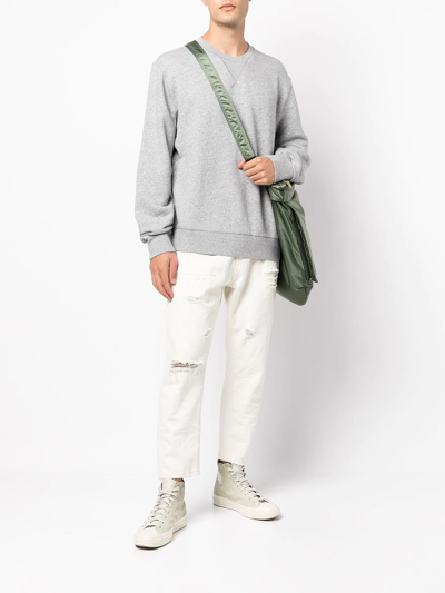 Shop Alex Mill Garment-dyed Long-sleeved Sweatshirt In Grey