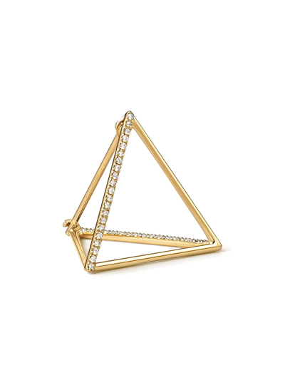 Shop Shihara Diamond Triangle Earring 20 (02) In Metallic