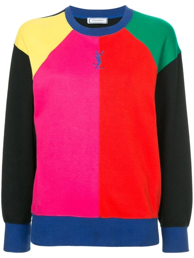 Pre-owned Saint Laurent Colour-blocked Sweatshirt In Multicolour