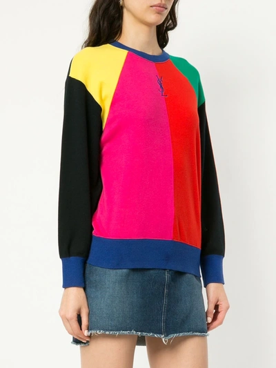 Pre-owned Saint Laurent Colour-blocked Sweatshirt In Multicolour