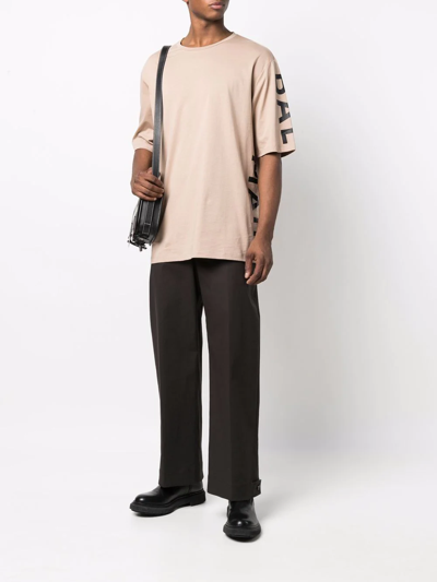 Balmain Logo-print Sleeve T-shirt In Nude