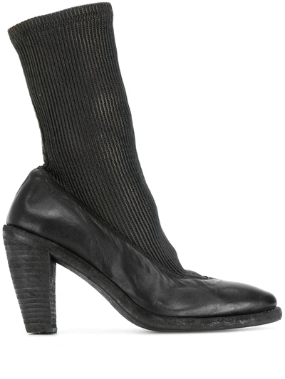 Shop Guidi Sock Ankle Boots In Black