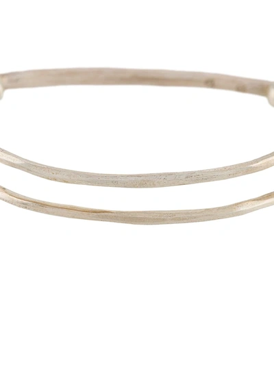 Shop Werkstatt:münchen Hammered Link Bracelet In Silver