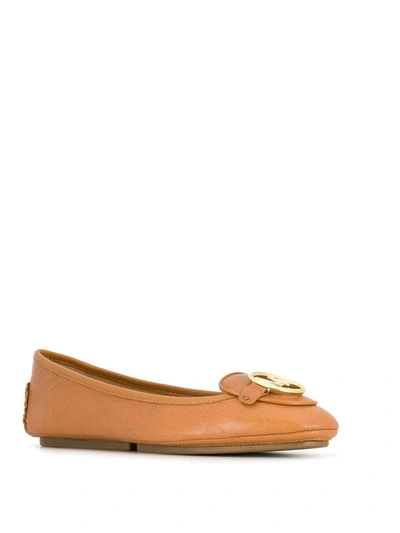 Shop Michael Michael Kors Leather Moccasin Loafers In Brown