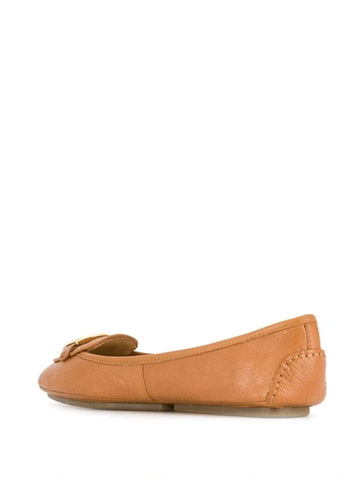 Shop Michael Michael Kors Leather Moccasin Loafers In Brown