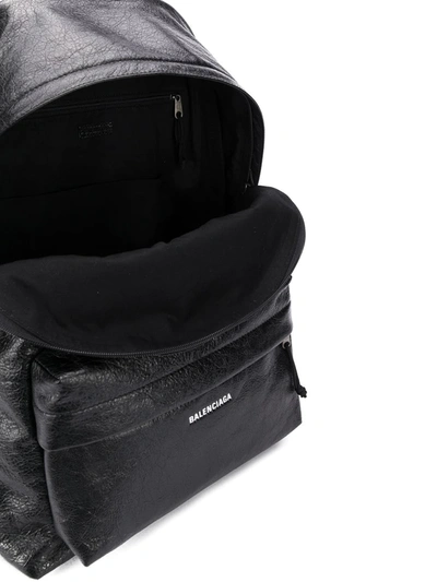 Shop Balenciaga Explorer Logo-appliqué Backpack In Black