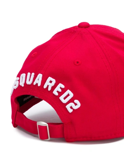 Shop Dsquared2 Icon Embroidered-logo Baseball Cap In Red