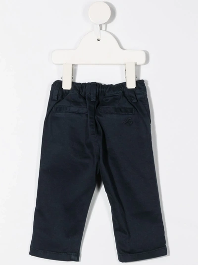 Shop Fay Straight-leg Chino Trousers In Blue