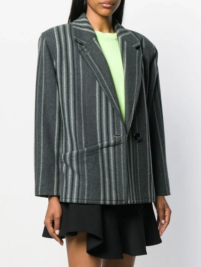 Pre-owned Versace 1980's Striped Jacket In Grey