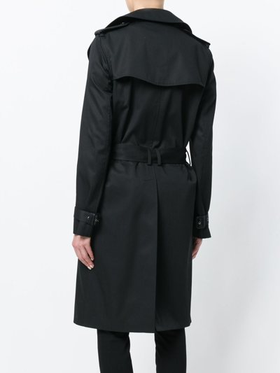 Shop Saint Laurent Double-breasted Trench Coat In Black