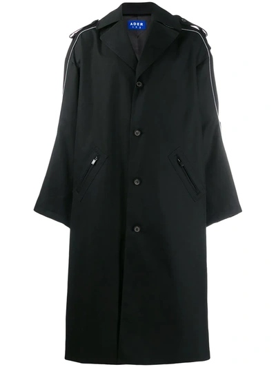 Shop Ader Error Oversized Trench Coat In Black