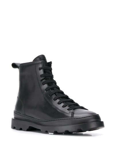 Camper Brutus Leather Boots In Black