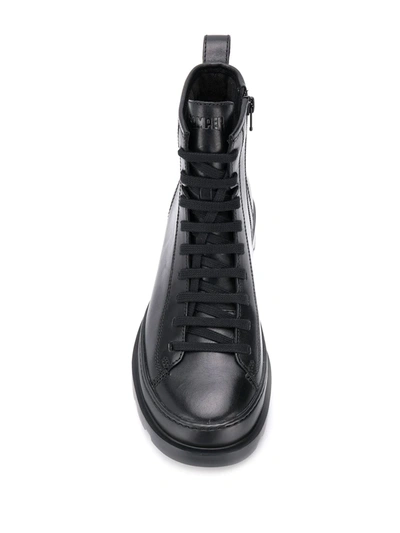 Camper Brutus Leather Boots In Black