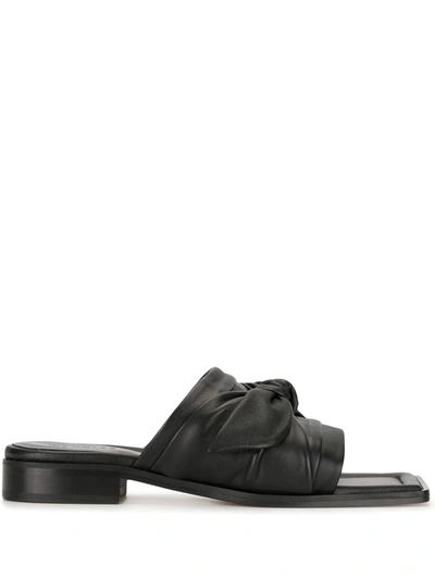 Shop Wandler Louisa Leather Knot Sandals In Black