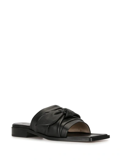 Shop Wandler Louisa Leather Knot Sandals In Black