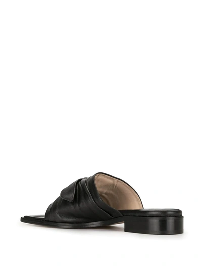 Shop Wandler Louisa Leather Knot Sandals In Black