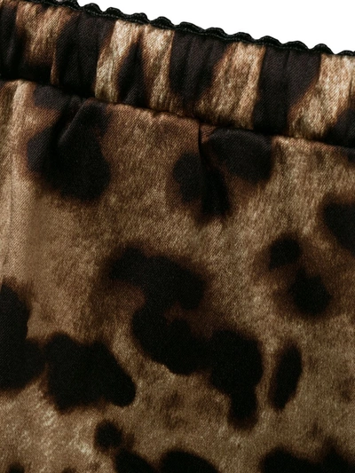 Dolce & Gabbana Leopard-print Stretch Silk Shorts In Brown