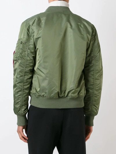Alpha Industries Ma-1 Vf 59 Long Bomber Jacket Dark Green Nylon Bomber Jacket In Green