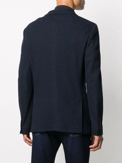 Shop Ermenegildo Zegna Navy Blazer Jacket In Blue