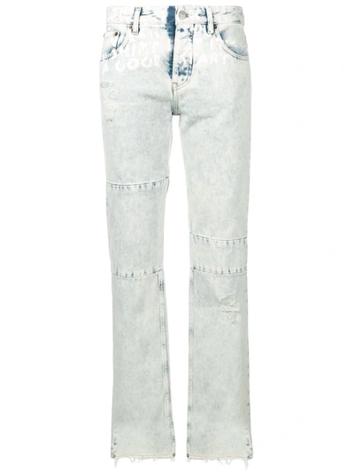 Shop Mm6 Maison Margiela Panelled Straight-leg Jeans In Blue
