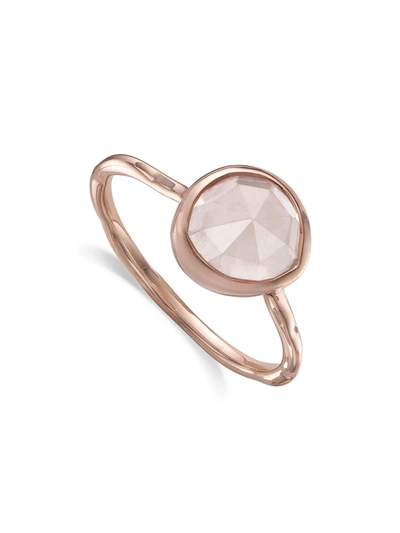 Shop Monica Vinader Siren Stacking Rose Quartz Ring In Pink