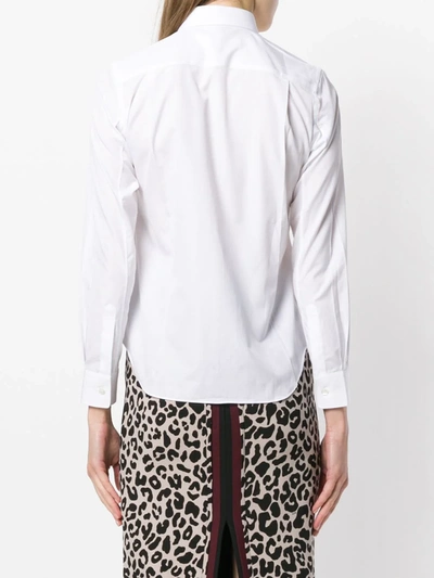 Comme Des Garçons Play Womens White Heart-embroidered Cotton Shirt L In White
