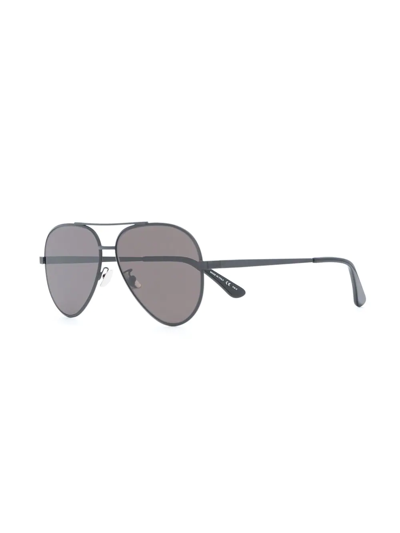 Shop Saint Laurent Pilot-frame Sunglasses In Black