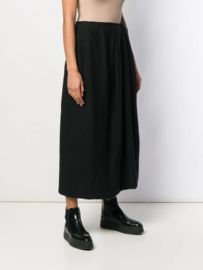 Pre-owned Yohji Yamamoto 1990's High-waist Midi Skirt In Black