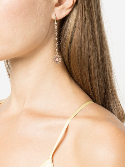 Shop Marchesa Notte Crystal-embellished Long Drop Earrings In Gold