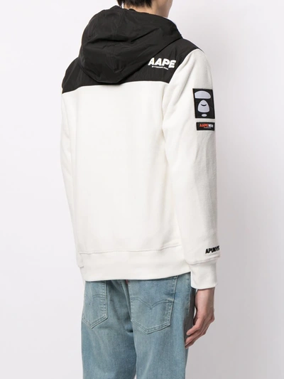 Shop Aape By A Bathing Ape Colour-block Panel Jacket In White