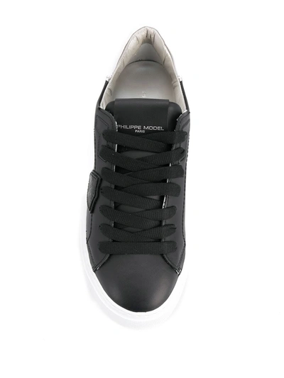 Shop Philippe Model Paris Side Logo Patch Sneakers In Black