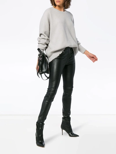Ben Taverniti Unravel Project Unravel Oversized Chopped Crew Sweater In Grey In Grey