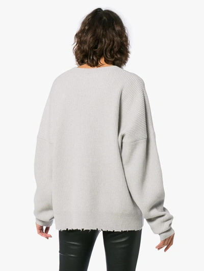 Shop Ben Taverniti Unravel Project Long Sleeve Wool Blend Sweater In Grey