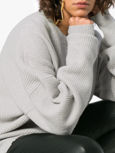 Ben Taverniti Unravel Project Unravel Oversized Chopped Crew Sweater In Grey In Grey