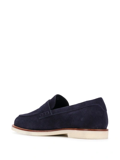 Shop Hogan Suede Slip-on Loafers In Blue