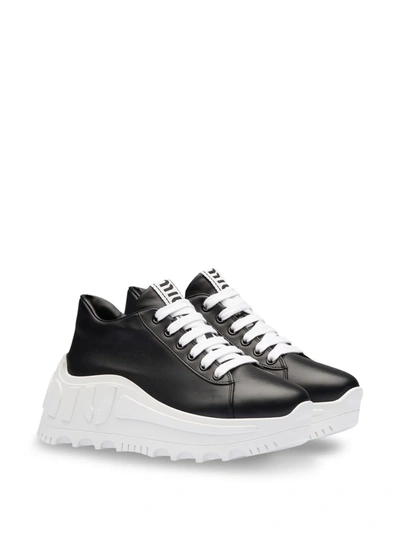 Shop Miu Miu Platform Low-top Sneakers In Black