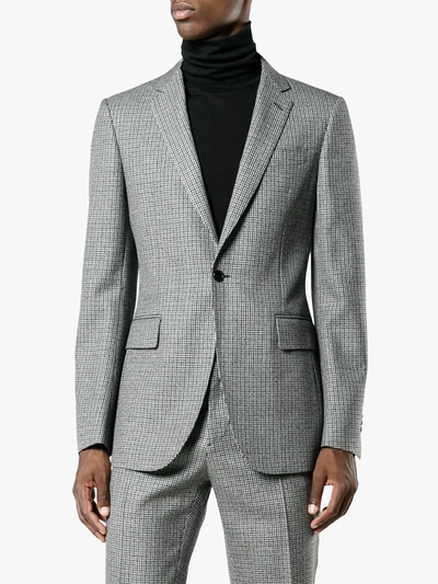 Shop Calvin Klein 205w39nyc Fancy Wool Check Blazer In Grey