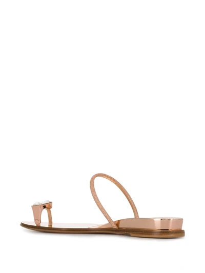 Shop Casadei Crystal Detail Sandals In Gold