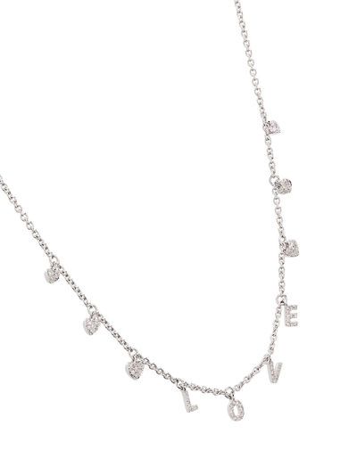 18k white gold love necklace