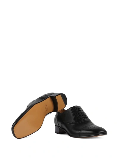 Shop Gucci Perforated Oxford Shoes In Black