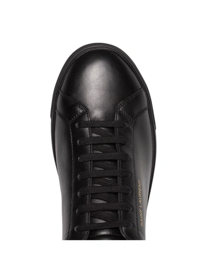 Shop Saint Laurent Andy Leather Low-top Sneakers In Black