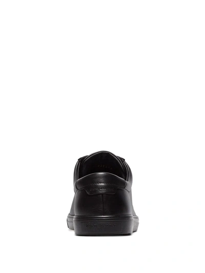 Shop Saint Laurent Andy Leather Low-top Sneakers In Black