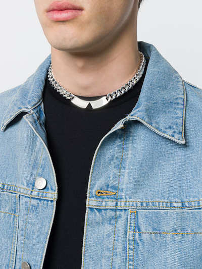 Shop Coup De Coeur Pyramid Tag Collar Necklace In Metallic