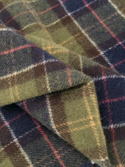 Barbour Tartan Knitted Scarf In Green