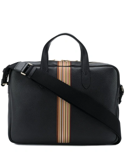 Shop Paul Smith Black Leather Laptop Bag