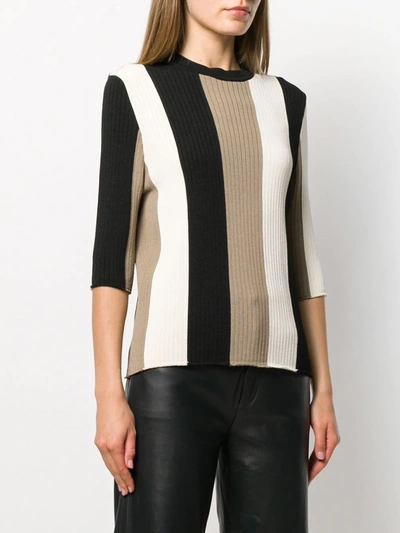 Shop Ami Alexandre Mattiussi Striped Knitted Jumper In Neutrals