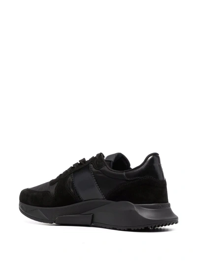 Shop Tom Ford Jagga Lace-up Sneakers In 黑色